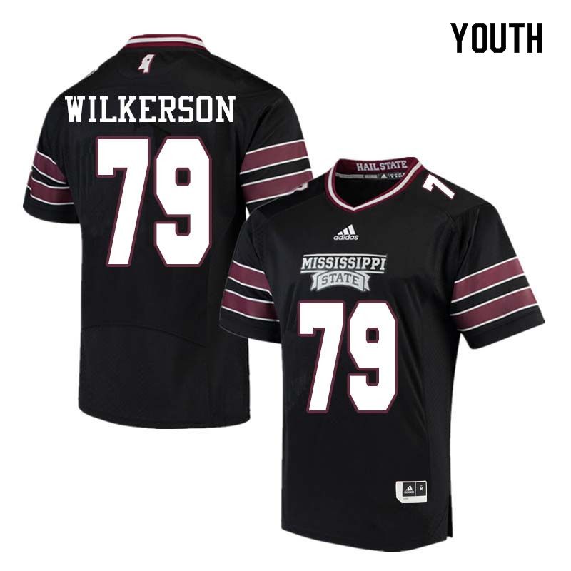 Youth #79 Evans Wilkerson Mississippi State Bulldogs College Football Jerseys Sale-Black - Click Image to Close